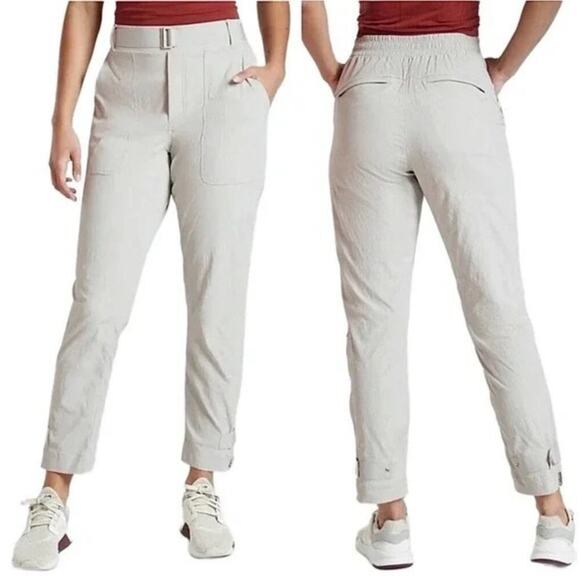 Athleta Pants Womens 0 Gray Trekkie Nylon Ripstop Athletic Travel Camp Utility - Picture 1 of 12
